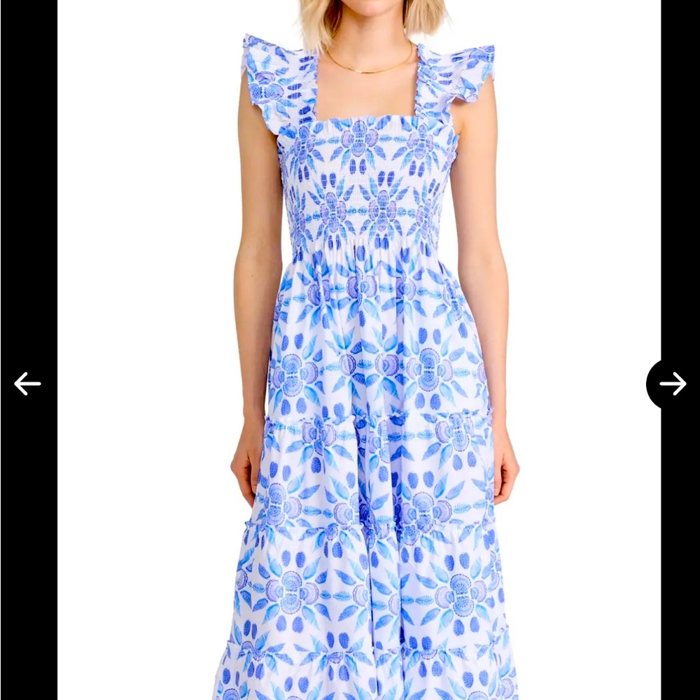 NWT HILL HOUSE ELLIE DRESS IN BLUE SHELL MOSAIC SIZE MEDIUM